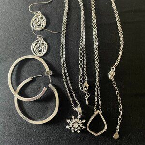 Lot of Silver Tone Jewelry